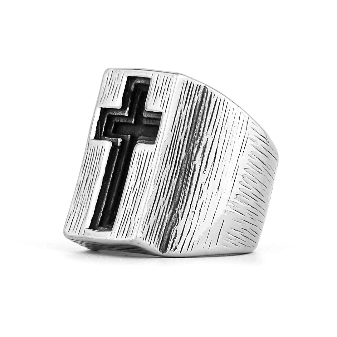 Christianartworkshop Retro Minimalist Style Broadside Cross Ring - image 7