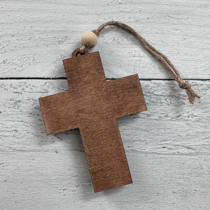 Christianartworkshop Rustic Style Cross Ornaments with Isaiah 9:6 Quote Christmas Nativity Ornaments - image 8