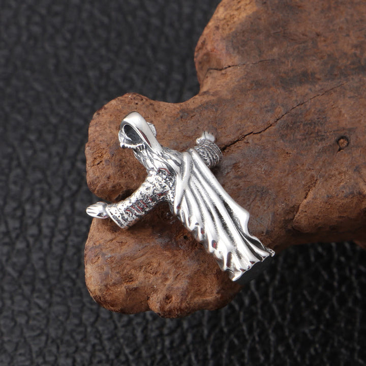 Christianartworkshop Retro Old-Fashioned Style Jesus Sterling Silver Pendant Necklace - image 3