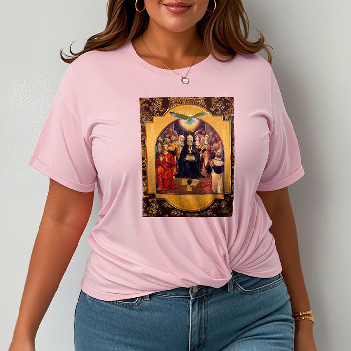 Christianartworkshop Classic Style Holy Spirit Apostles Saint Virgin Mary Short Sleeve T-shirt - image 15