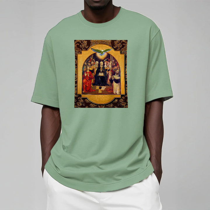 Christianartworkshop Classic Style Holy Spirit Apostles Saint Virgin Mary Short Sleeve T-shirt - image 12