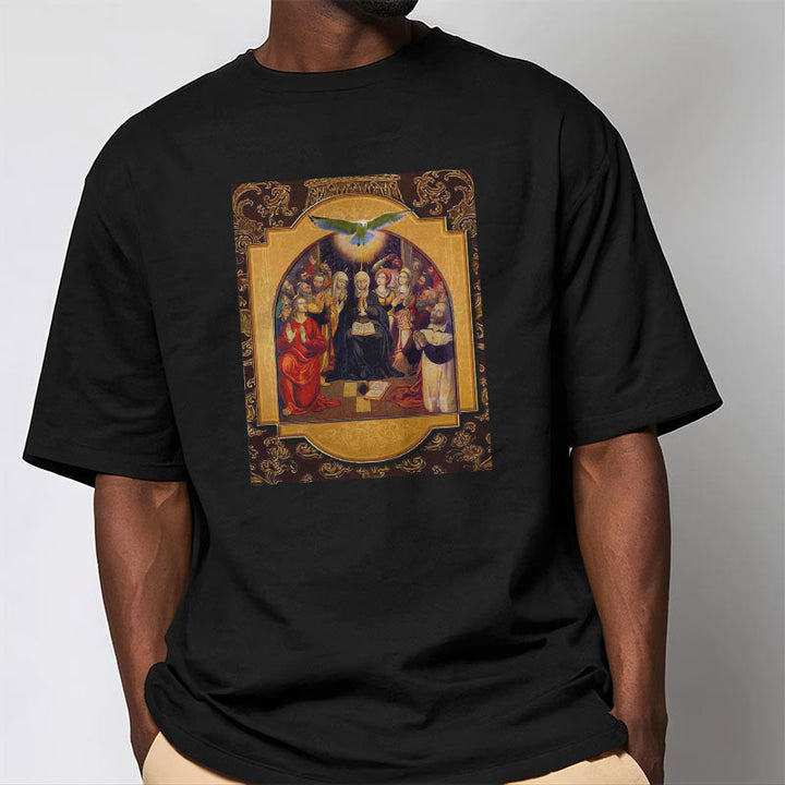 Christianartworkshop Classic Style Holy Spirit Apostles Saint Virgin Mary Short Sleeve T-shirt - image 4
