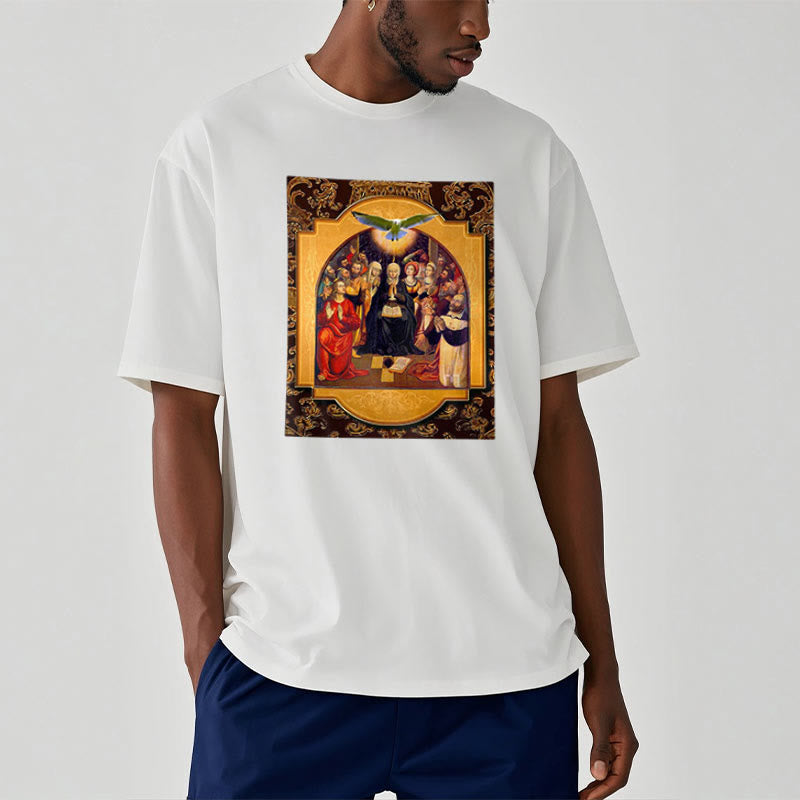 Christianartworkshop Classic Style Holy Spirit Apostles Saint Virgin Mary Short Sleeve T-shirt - image 7