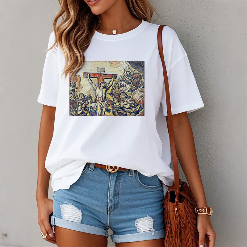 Christianartworkshop Classic Style Crucifixion of Jesus Classic Short Sleeve T-shirt - image 2