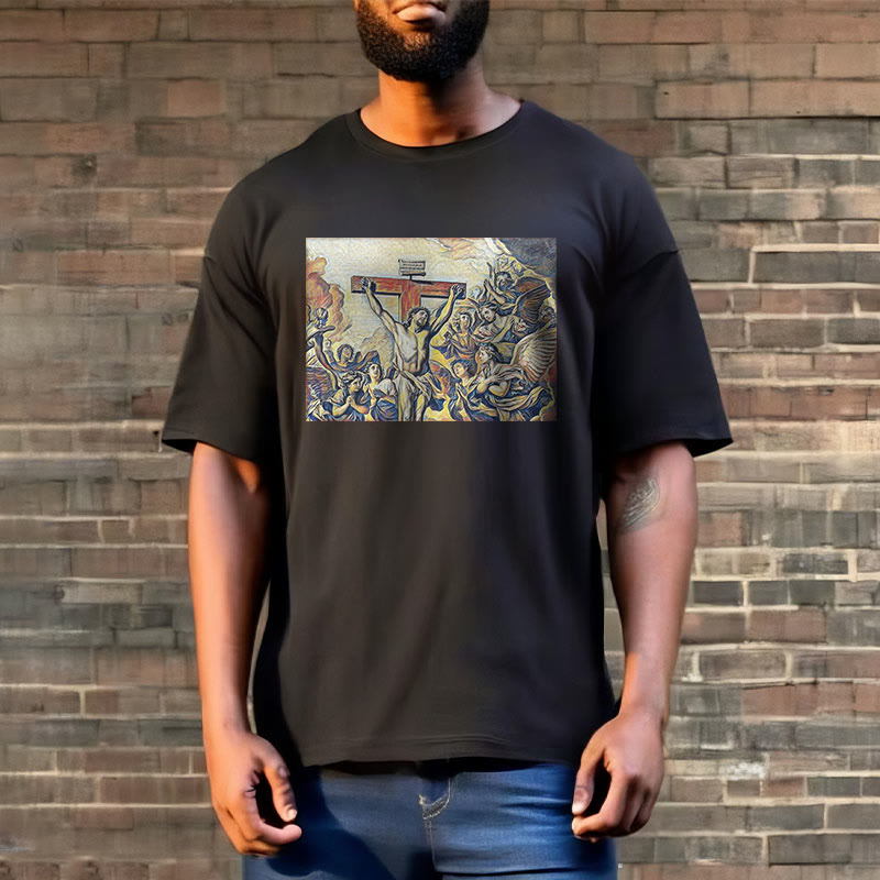 Christianartworkshop Classic Style Crucifixion of Jesus Classic Short Sleeve T-shirt - image 6
