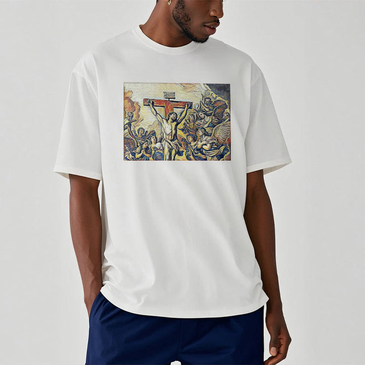 Christianartworkshop Classic Style Crucifixion of Jesus Classic Short Sleeve T-shirt - image 3