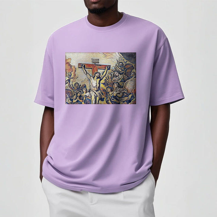 Christianartworkshop Classic Style Crucifixion of Jesus Classic Short Sleeve Washed T-shirt - image 17