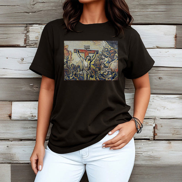 Christianartworkshop Classic Style Crucifixion of Jesus Classic Short Sleeve T-shirt - image 6