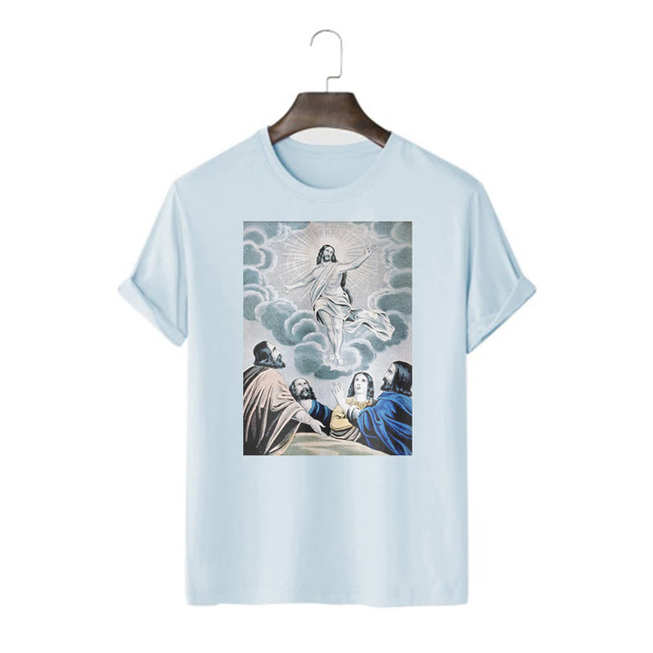 Christianartworkshop Classic Style The Ascension Short Sleeve T-shirt - Blue - 2XL - image 18