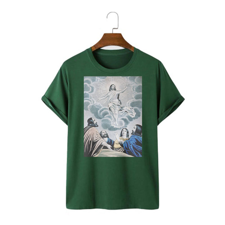 Christianartworkshop Classic Style The Ascension Short Sleeve T-shirt - Dark Green - 2XL - image 10