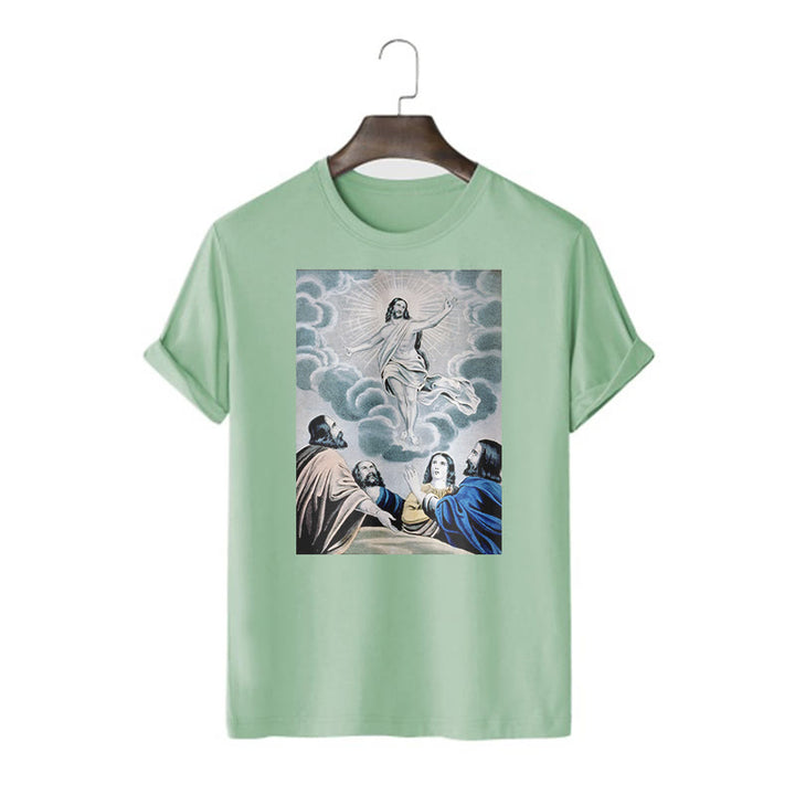 Christianartworkshop Classic Style The Ascension Short Sleeve T-shirt - Light Green - 2XL - image 12