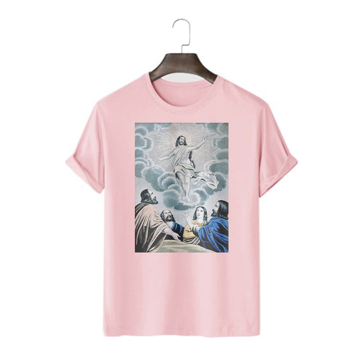 Christianartworkshop Classic Style The Ascension Short Sleeve T-shirt - Pink - 2XL - image 16