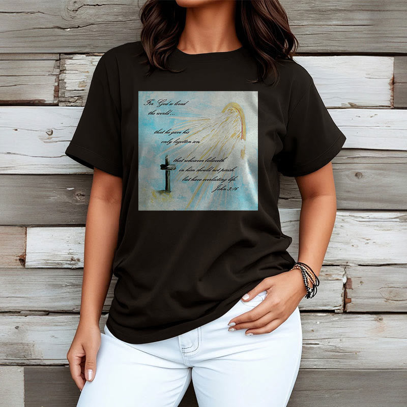 Christianartworkshop Classic Style For God so Loved the World  Short Sleeve T-shirt - image 7