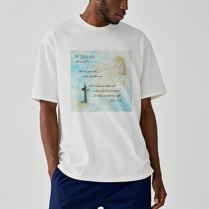 Christianartworkshop Classic Style For God so Loved the World  Short Sleeve T-shirt - image 4