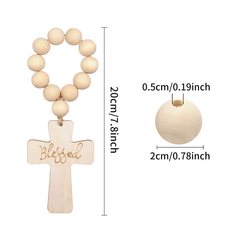 Christianartworkshop Multi-purpose Wooden Finger Pocket Rosary for Baptism Pray Festival Decor - image 9