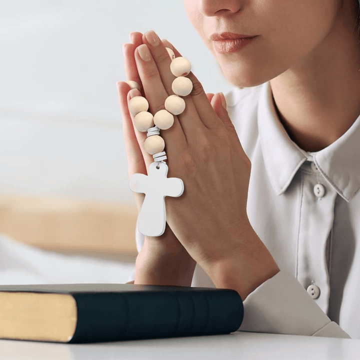Christianartworkshop Multi-purpose Wooden Finger Pocket Rosary for Baptism Pray Festival Decor - image 8