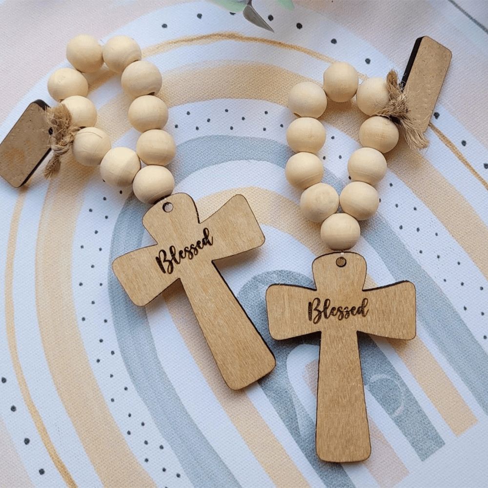 Christianartworkshop Multi-purpose Wooden Finger Pocket Rosary for Baptism Pray Festival Decor - image 7