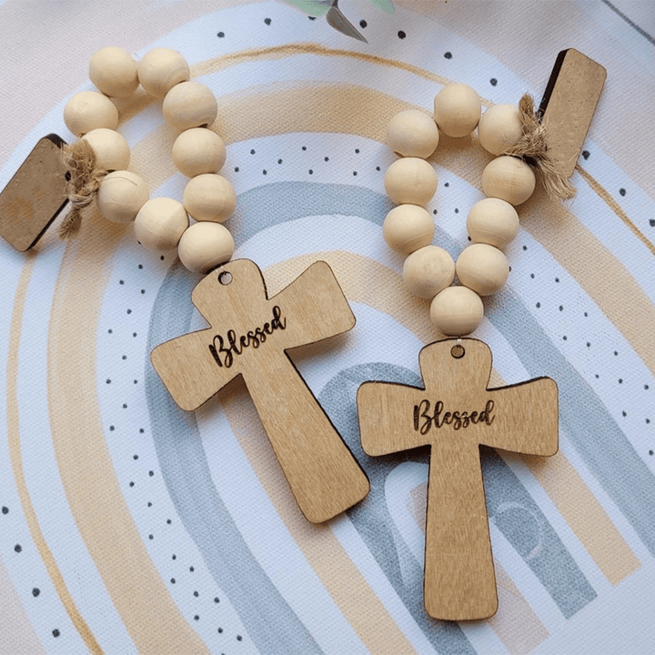 Christianartworkshop Multi-purpose Wooden Finger Pocket Rosary for Baptism Pray Festival Decor - image 7