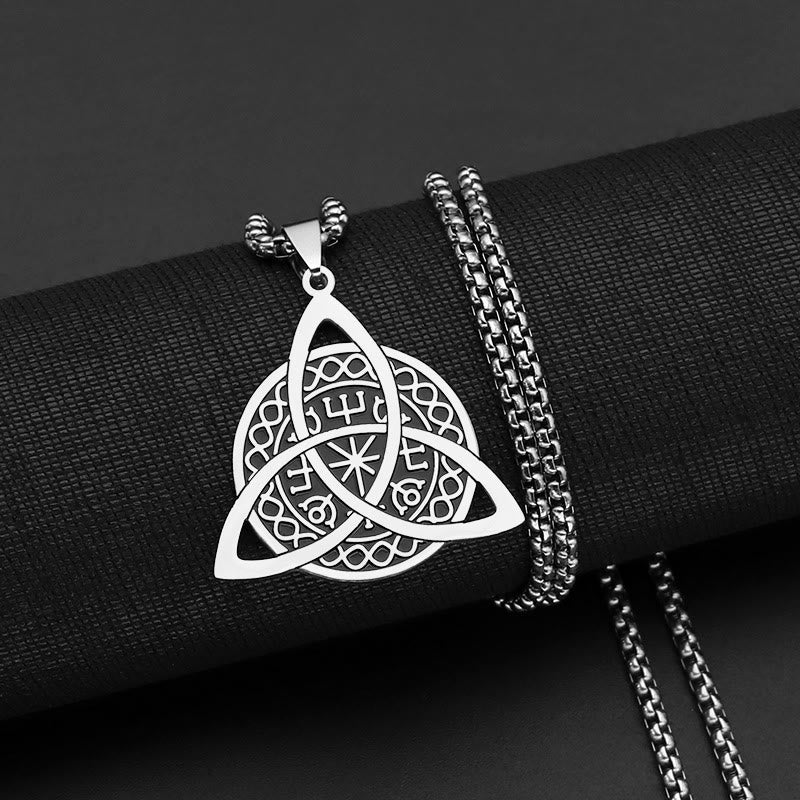 Christianartworkshop Minimalist Style Triquetra Stainless Steel Pendant Necklace - Silver - image 1