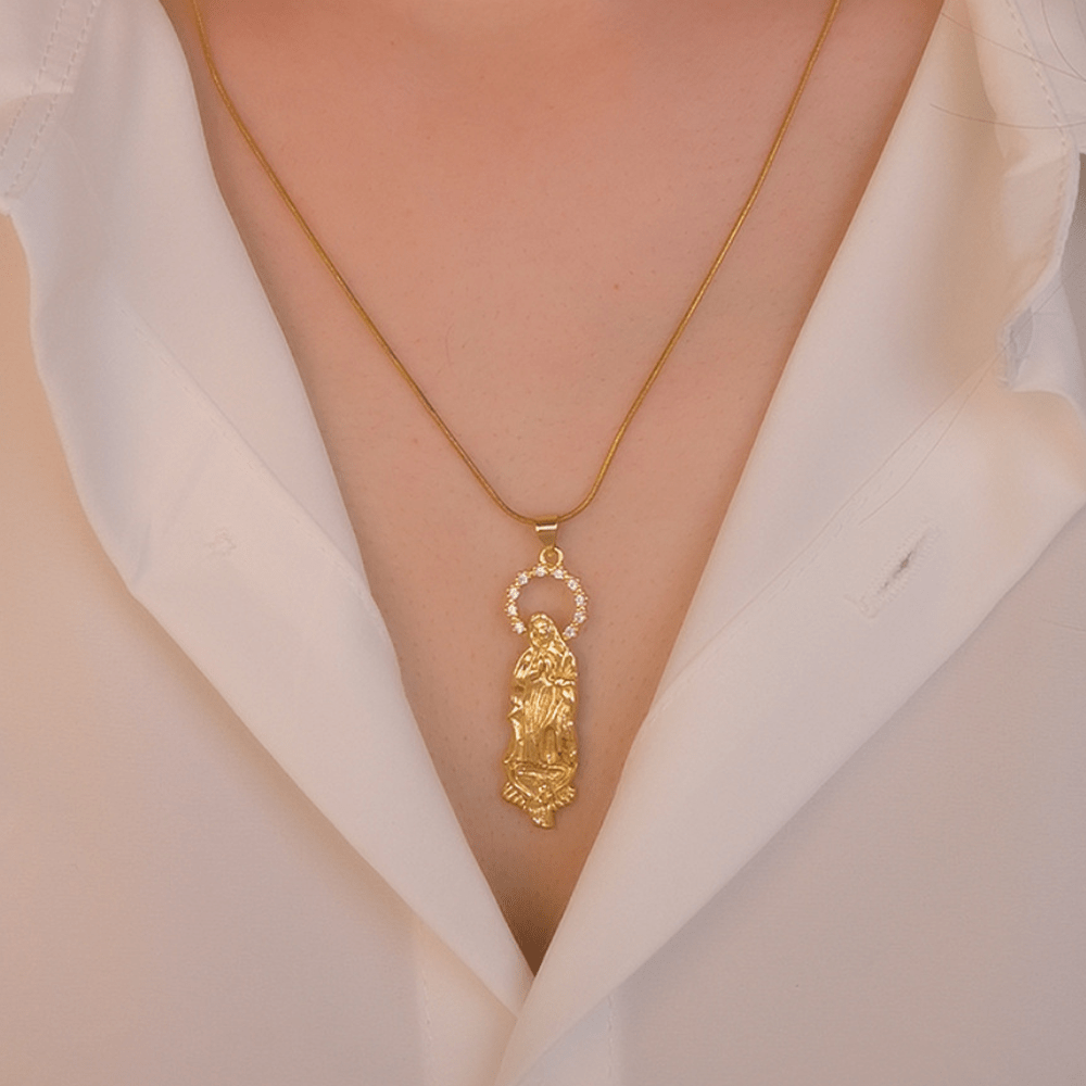 Christianartworkshop Luxury Style Assumption of Virgin Mary Our Lady of Guadalupe Pendant Necklace - image 5