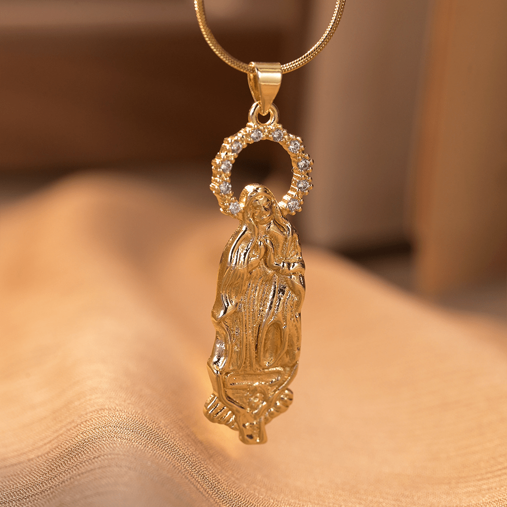 Christianartworkshop Luxury Style Assumption of Virgin Mary Our Lady of Guadalupe Pendant Necklace - Our Lady of Guadalupe - image 2