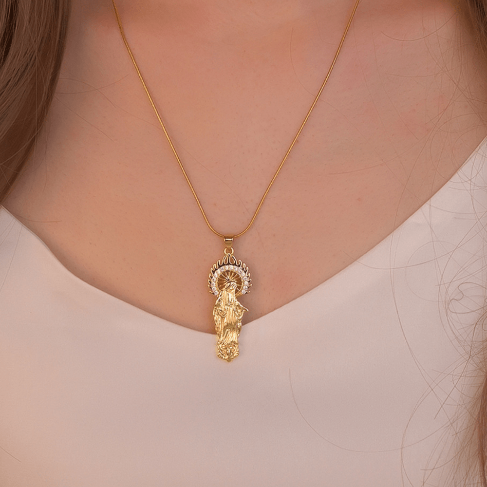 Christianartworkshop Luxury Style Assumption of Virgin Mary Our Lady of Guadalupe Pendant Necklace - image 6