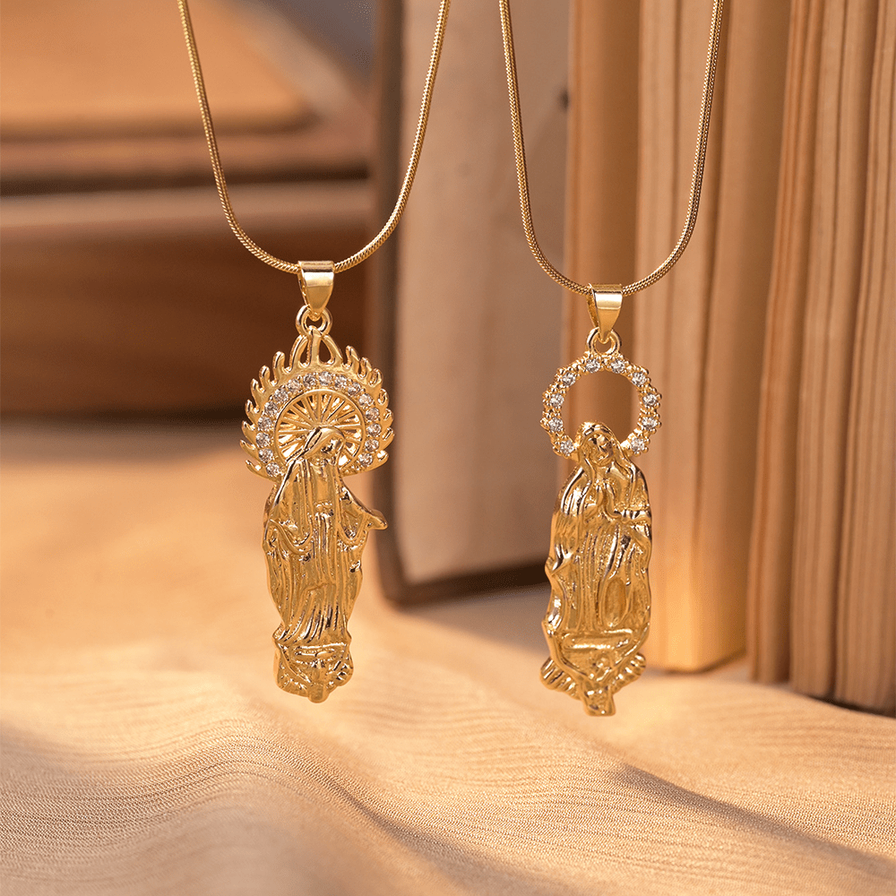 Christianartworkshop Luxury Style Assumption of Virgin Mary Our Lady of Guadalupe Pendant Necklace - image 4