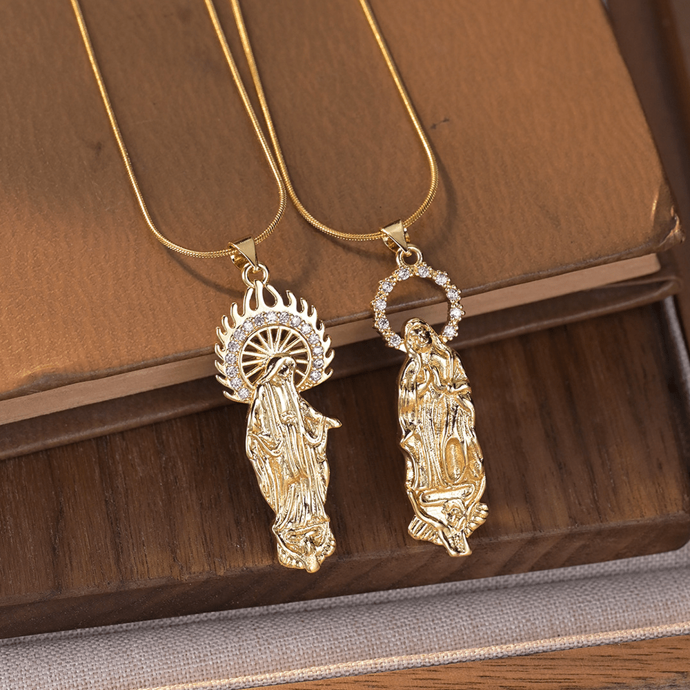 Christianartworkshop Luxury Style Assumption of Virgin Mary Our Lady of Guadalupe Pendant Necklace - image 1