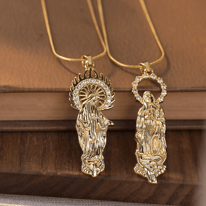 Christianartworkshop Luxury Style Assumption of Virgin Mary Our Lady of Guadalupe Pendant Necklace - image 7