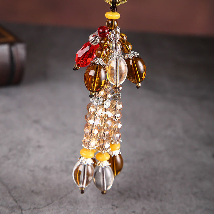 Christianartworkshop Modern Style Car Pendant Crafted Crucifix Crystal Tassels Car Hanging Ornaments  - image 8