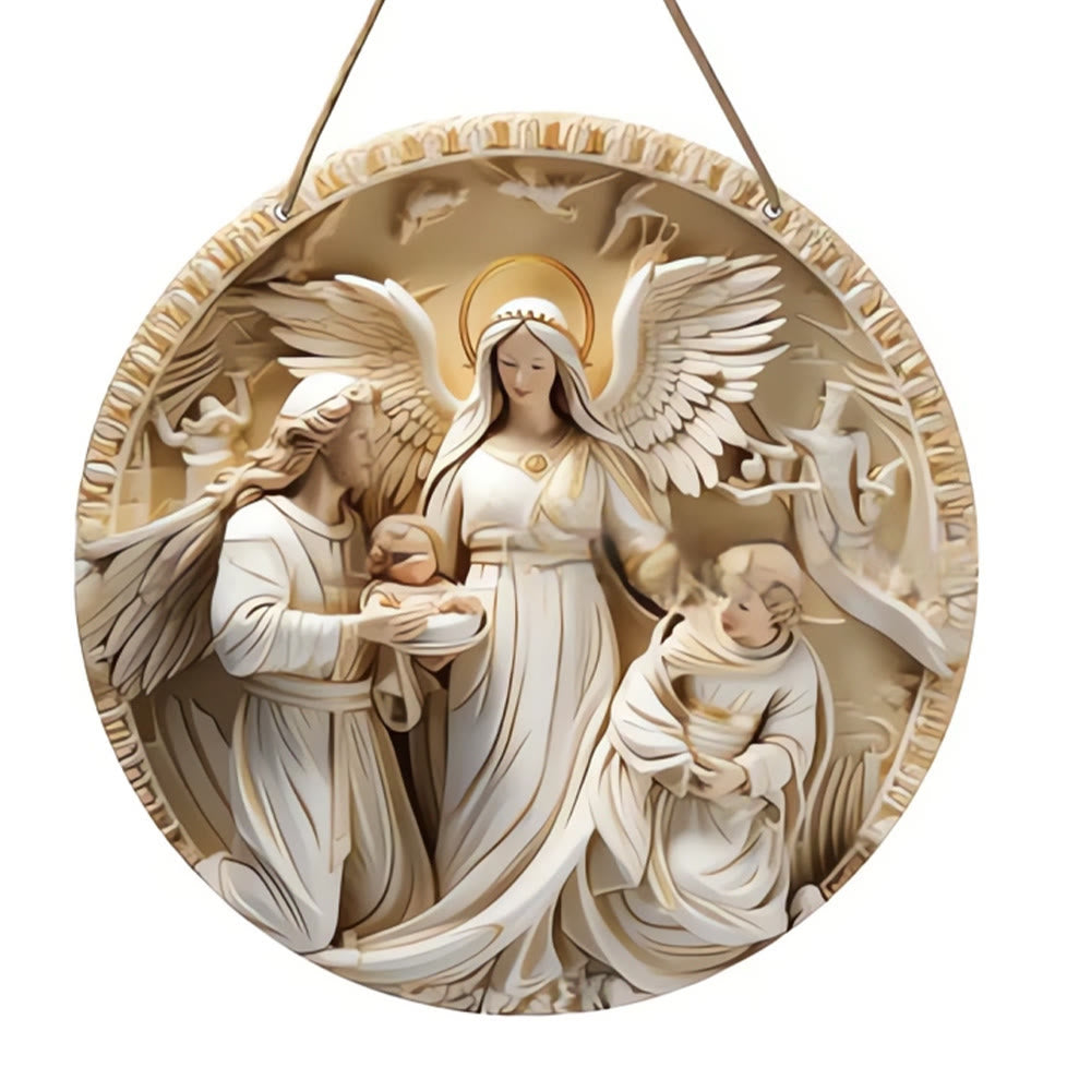 Christianartworkshop Realistic Sculpture Styles Holy Family Nativity Hanging Ornaments C - Nativity Scene - image 0