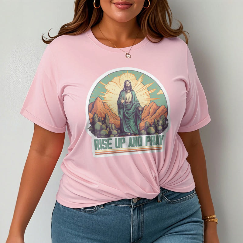 Christianartworkshop Classic Style Rise Up and Pray Short Sleeve T-shirt - image 15