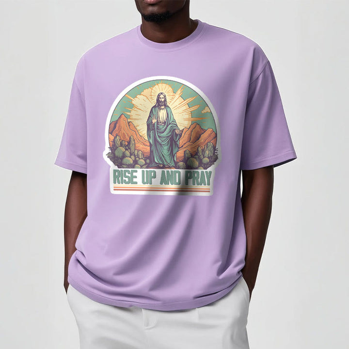 Christianartworkshop Classic Style Rise Up and Pray Short Sleeve T-shirt - image 16