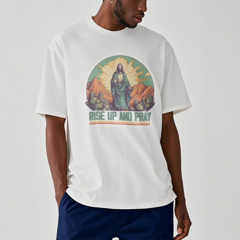 Christianartworkshop Classic Style Rise Up and Pray Short Sleeve T-shirt - image 2