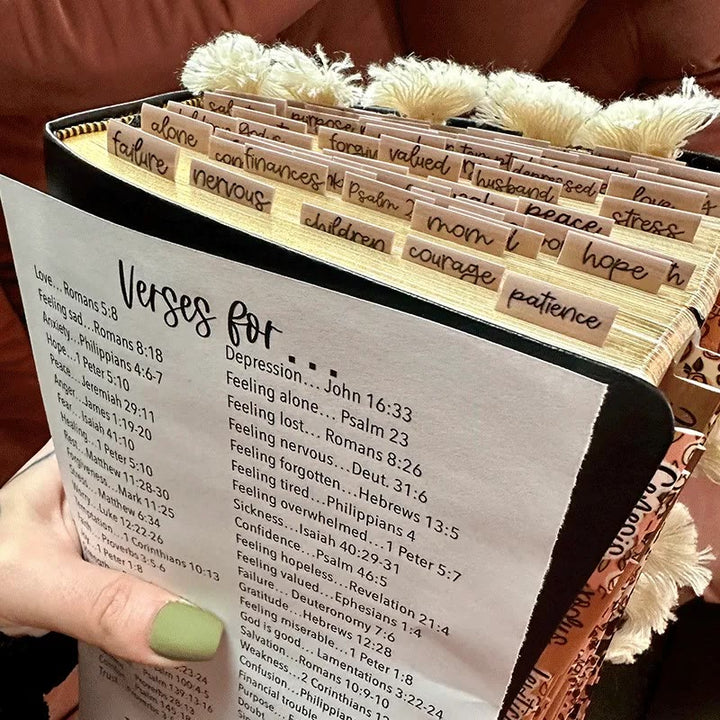 Christianartworkshop Practical Style Spiritual Feeling Prayer Bible Tabs - EARTH - Family Page: 1 sheet(not include the list of verses) - image 0