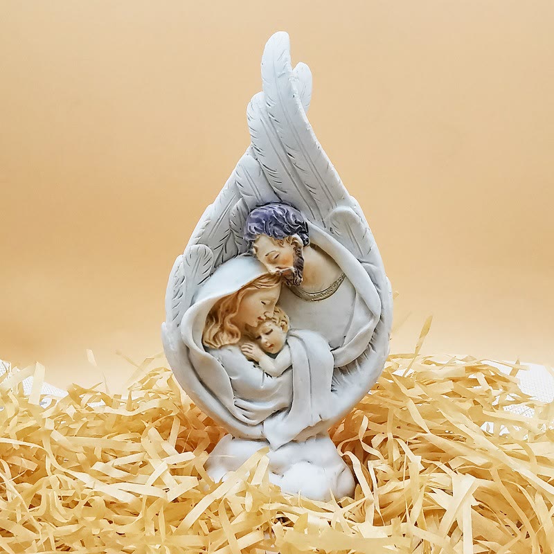 Christianartworkshop Realistic Style Resin Baptism of the Holy Family Desktop Decorations Ornament - Holy Family - image 1