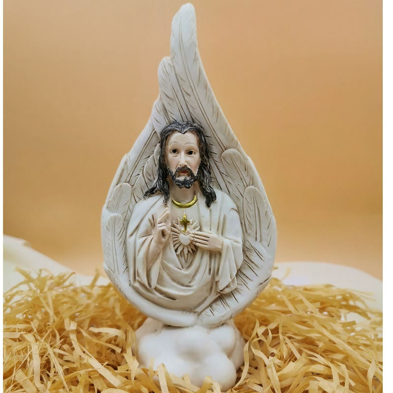Christianartworkshop Realistic Style Resin Baptism of the Holy Family Desktop Decorations Ornament - Sacred Heart of Jesus - image 2