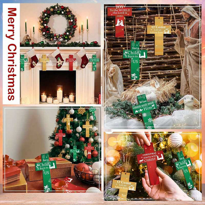 Christianartworkshop Modern Style Cross Shaped Love Jesus Christmas Faith-Inspired Hanging Ornaments - image 6