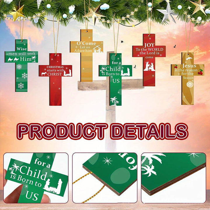 Christianartworkshop Modern Style Cross Shaped Love Jesus Christmas Faith-Inspired Hanging Ornaments - image 5