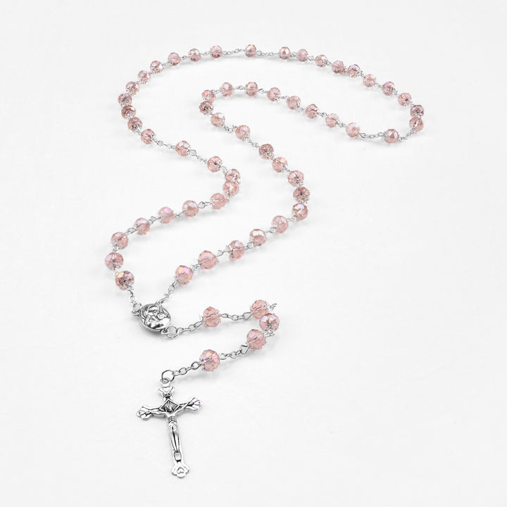 Christianartworkshop Madonna and Child & Crucifix of 6 mm Polyhedron Multicolor Crystal Alloy Chain Rosary - image 14