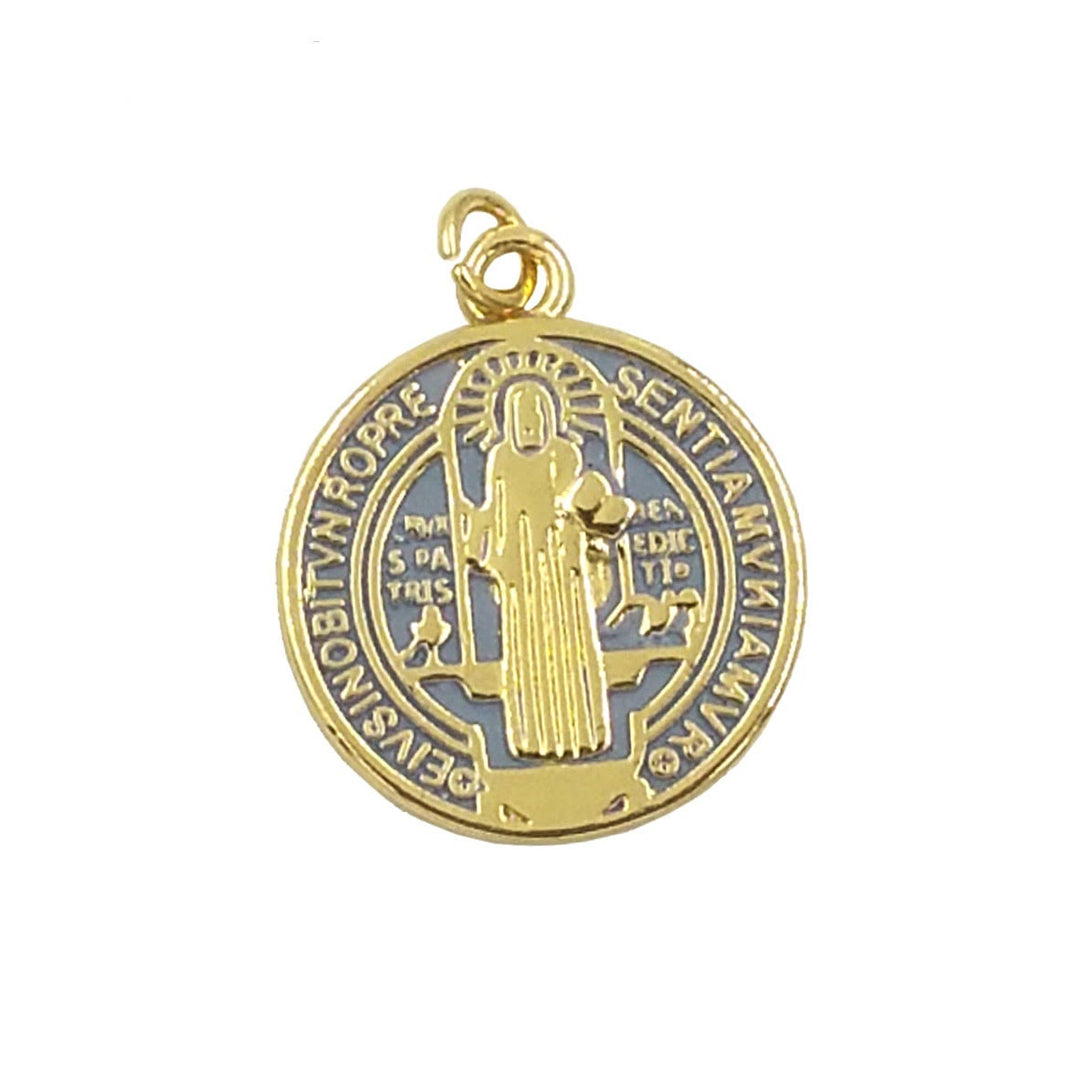 Christianartworkshop Refined Style St. Benedict Gold Plated Brass Pendant Necklace - image 1