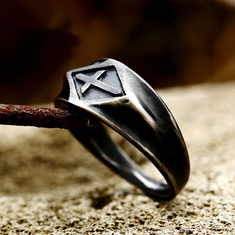 Christianartworkshop Retro Style Vintage Cross Titanium Steel Ring - image 2