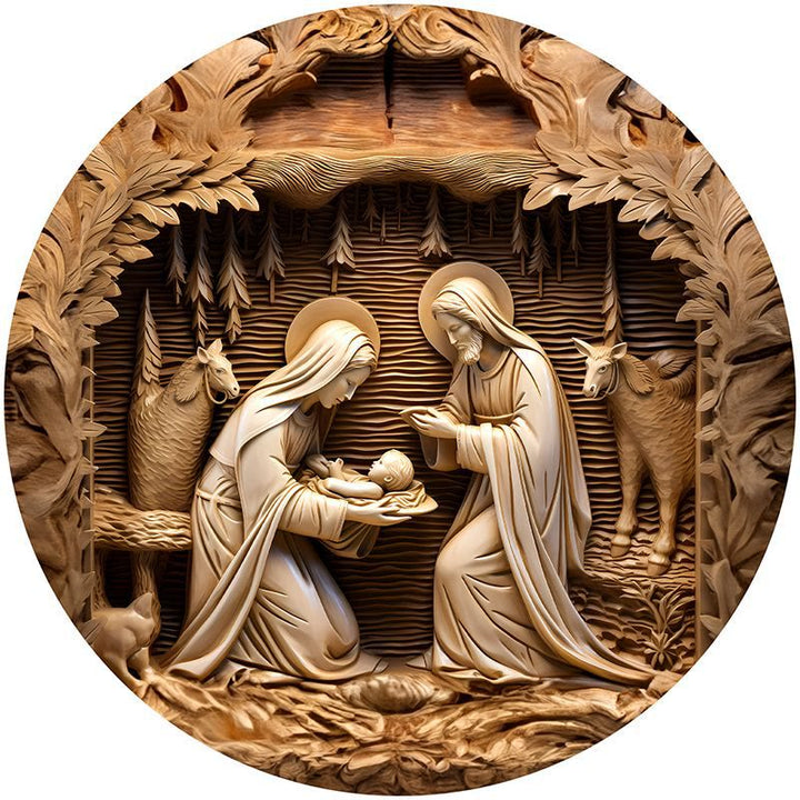 Christianartworkshop Brown Series 8 Styles Christ Nativity Festive Decor Hanging Ornaments F - Nativity Scene - image 0