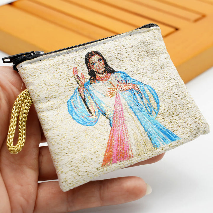 Christianartworkshop Retro Classic Style Holy Saint Icon Cotton Double-sided Pattern Jewelry Pouches - Style G - image 9