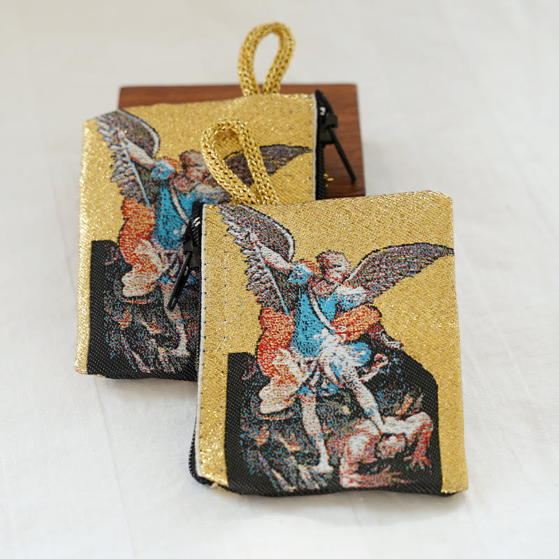 Christianartworkshop Retro Classic Style Holy Saint Icon Cotton Double-sided Pattern Jewelry Pouches - Style K - image 13