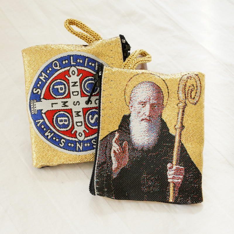 Christianartworkshop Retro Classic Style Holy Saint Icon Cotton Double-sided Pattern Jewelry Pouches - Style E - image 7