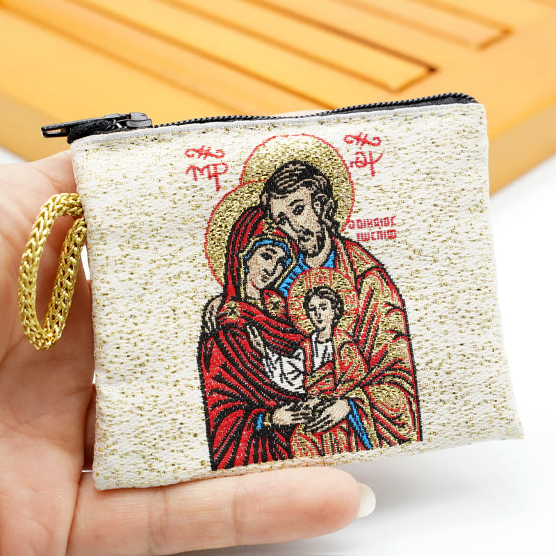 Christianartworkshop Retro Classic Style Holy Saint Icon Cotton Double-sided Pattern Jewelry Pouches - Style D - image 6
