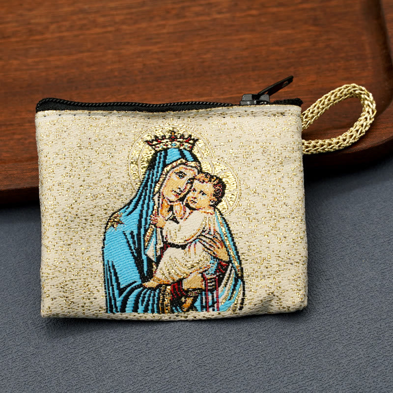 Christianartworkshop Retro Classic Style Holy Saint Icon Cotton Double-sided Pattern Jewelry Pouches - image 1