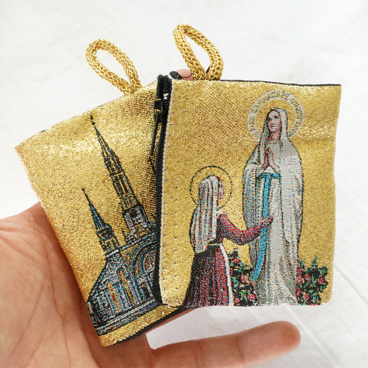 Christianartworkshop Retro Classic Style Holy Saint Icon Cotton Double-sided Pattern Jewelry Pouches - image 16