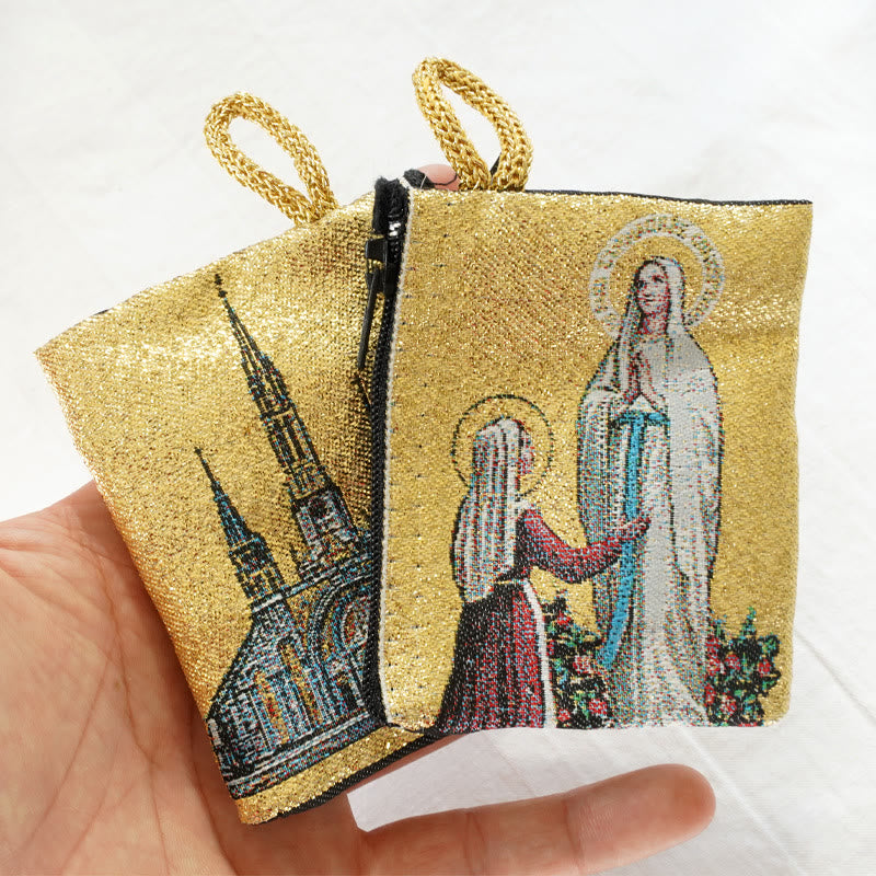 Christianartworkshop Retro Classic Style Holy Saint Icon Cotton Double-sided Pattern Jewelry Pouches - image 16